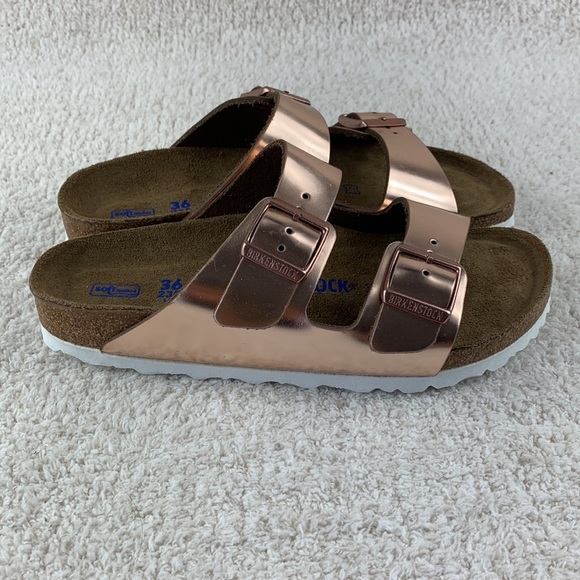 Birkenstock Arizona Metallic Rose Gold Eur 36 Narrow - Picture 4 of 12